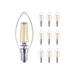 Voordeelpak 10x Philips MASTER Value LED Kaars E14 Filament Helder 3.4W 470lm - 927 | Beste Kleurweergave - Dimbaar – Vervangt 40W