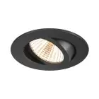 SLV New Tria 68 Spot Aluminium Zwart Rond 8.3W 705lm 38D - 927 Zeer Warm Wit | Zaagmaat 68mm -  Beste Kleurweergave - Dimbaar 